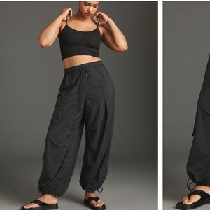 Daily Practice by Anthropologie Base Jump Parachute Pants in Black